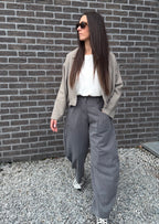 Pantalon gris lignes Gaëlle