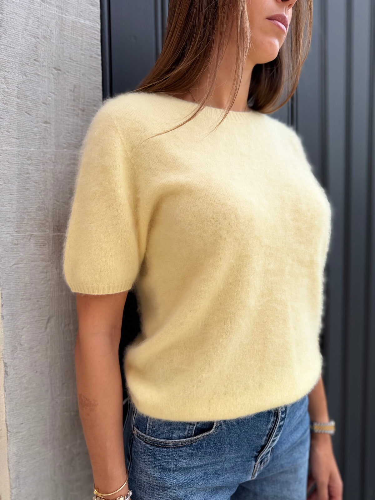 Pull manches courtes Chloé (laine et cachemire)